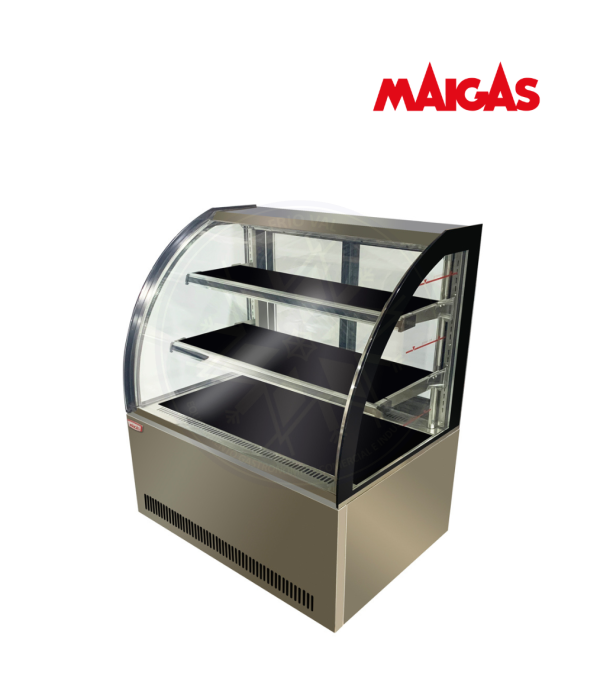Vitrina Pastelera 1 mt Vidrio Curvo Maigas