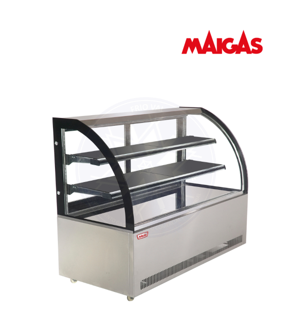Vitrina Pastelera 1.5 mt Vidrio Curvo Maigas