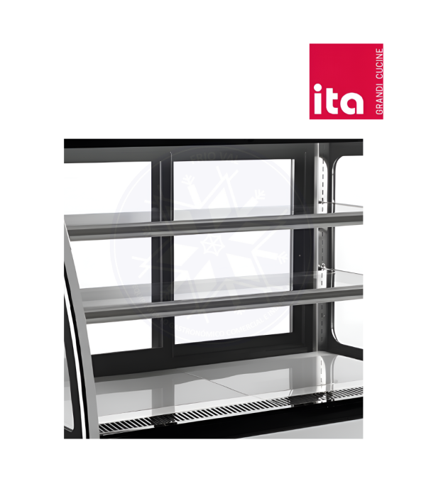 Vitrina Pastelera 1 mt Vidrio Curvo Ita - Imagen 3