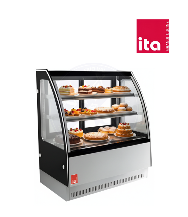 Vitrina Pastelera 1 mt Vidrio Curvo Ita - Imagen 4