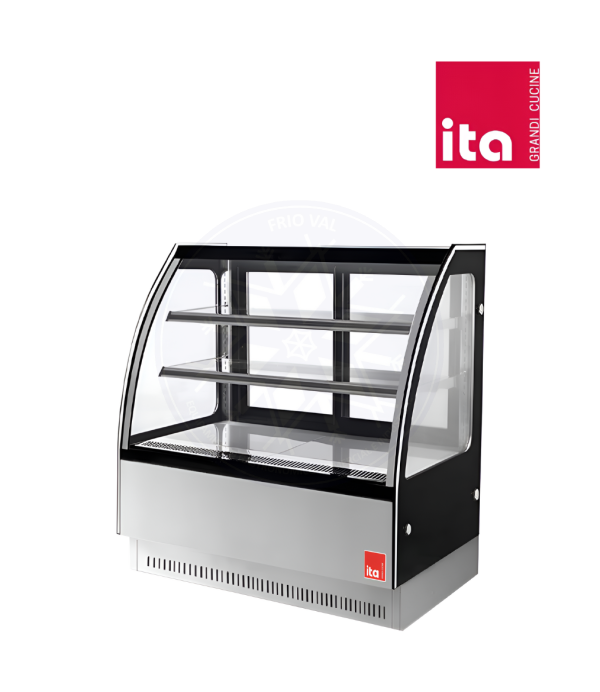 Vitrina Pastelera 1 mt Vidrio Curvo Ita