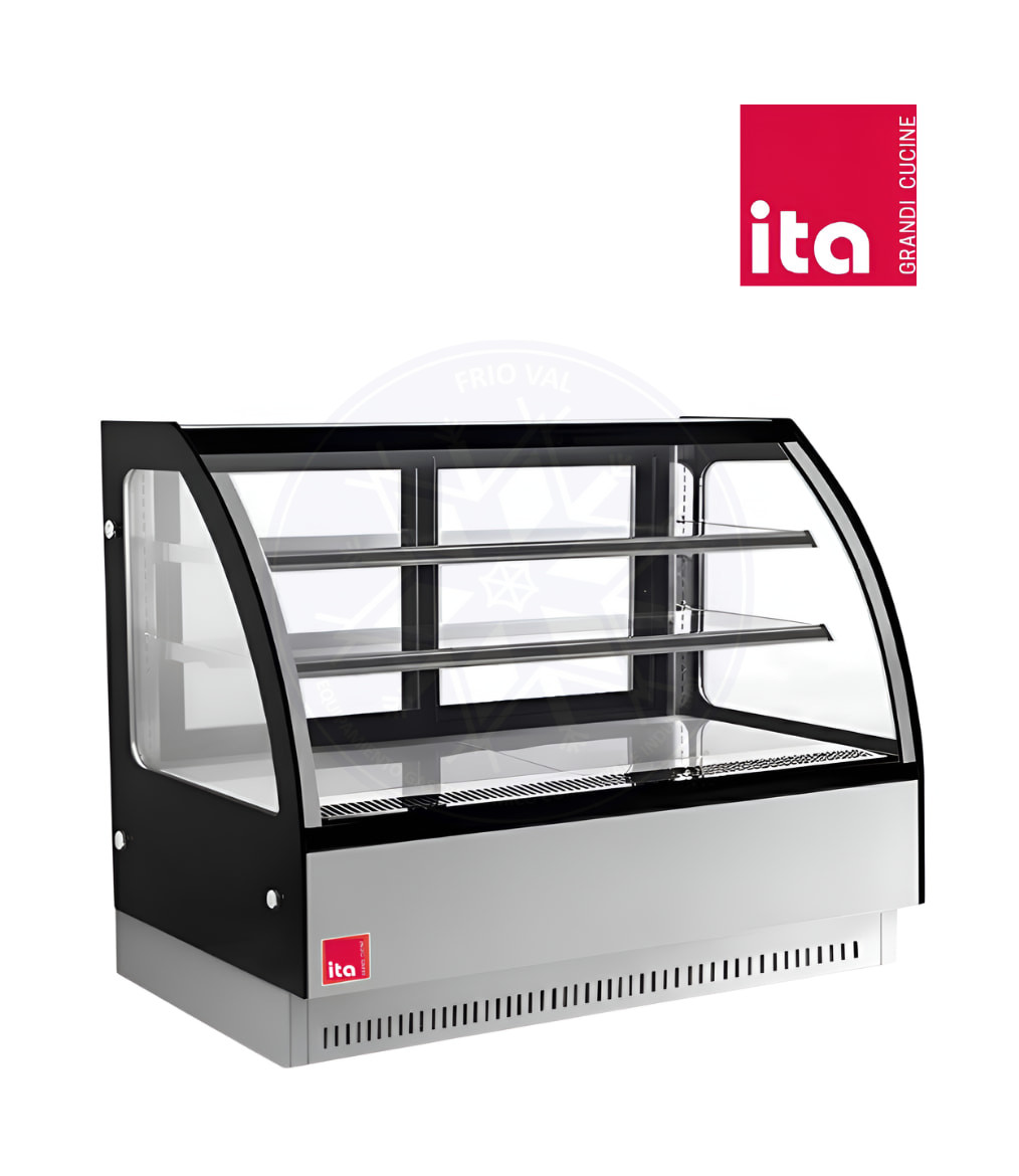Vitrina Pastelera 2 mt vidrio curvo ita