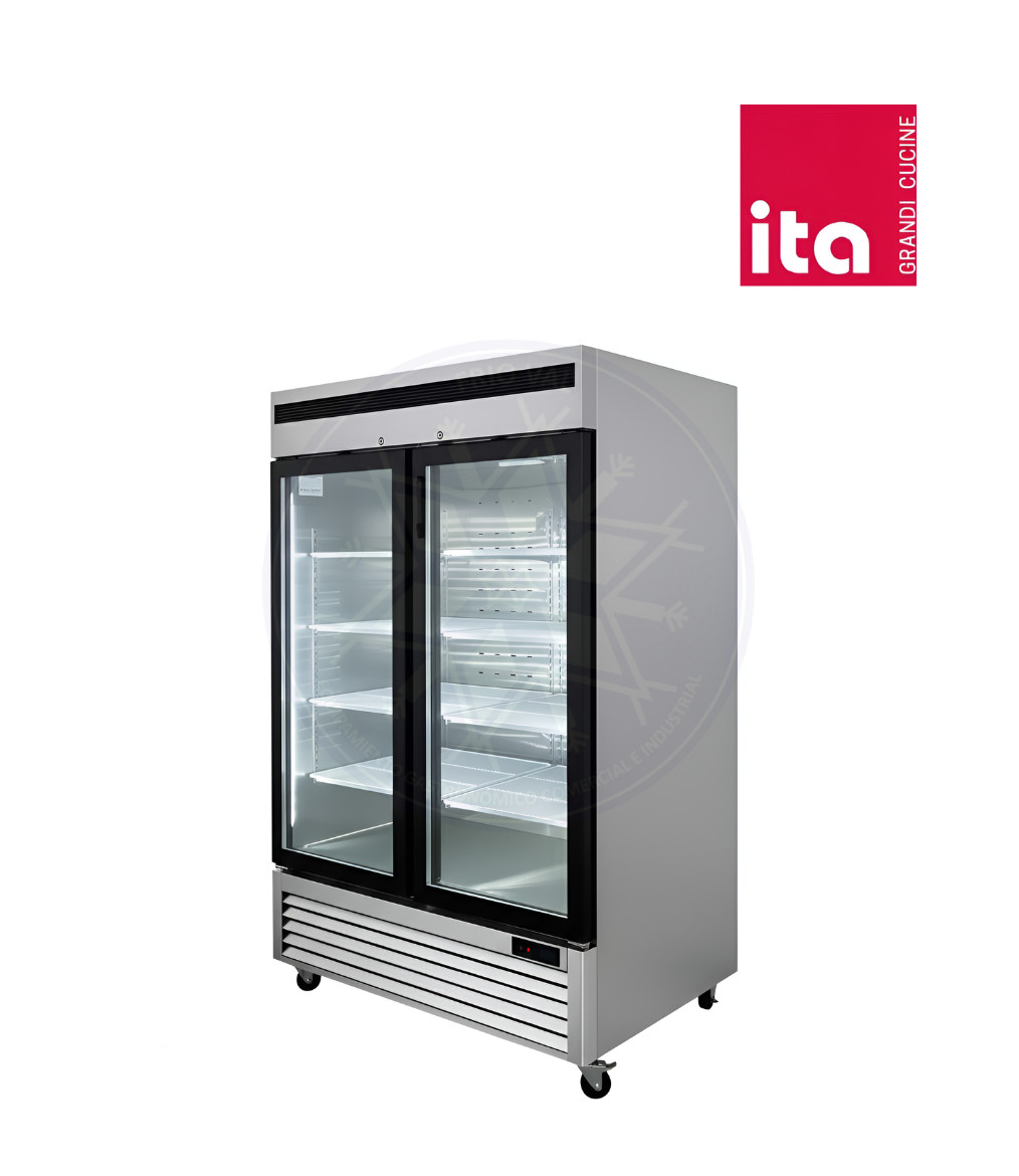 Congelador 1335 lt Vertical 2 Puertas Vidrio Ita